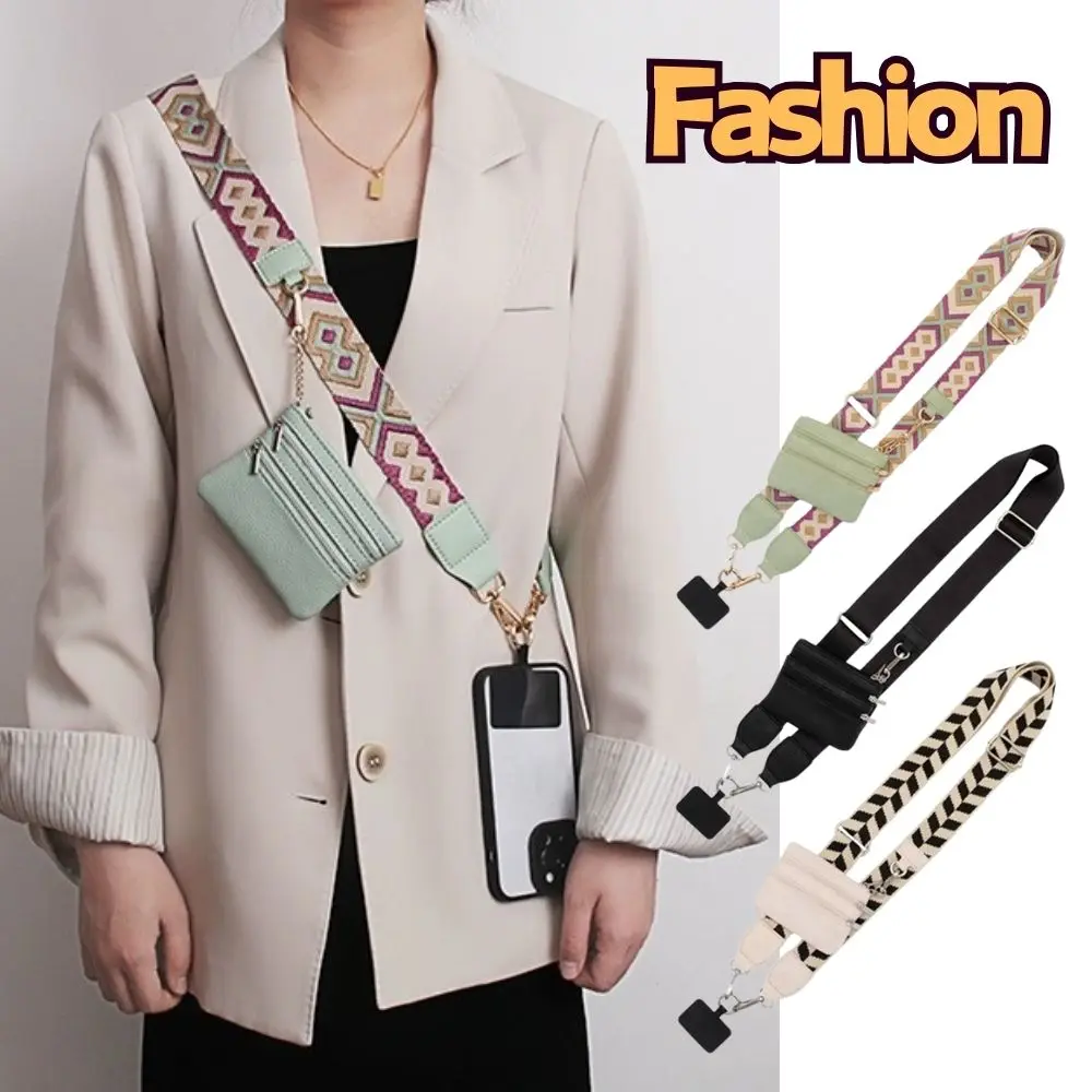 Mobile Phone Lanyard Crossbody Phone Strap With Wallet Card Neck Cord Clip Hang Lanyard Anti-lost Strap Accessories For Handbags