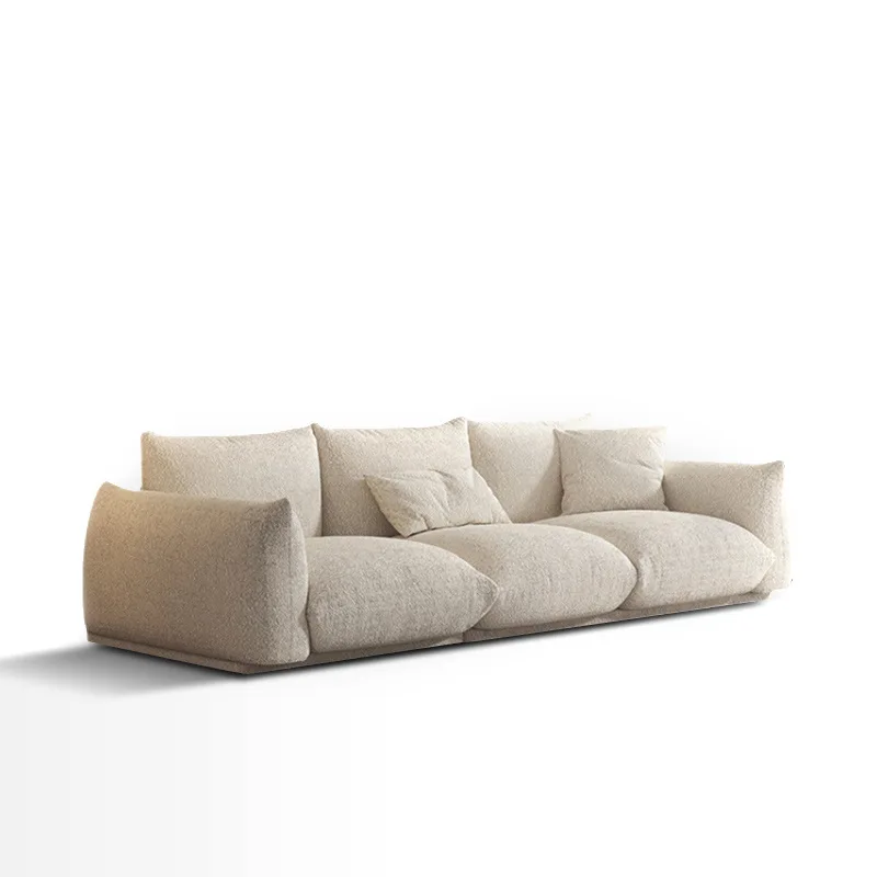 

Cream fabric sofa Modern minimalist Nordic design wabi-sabi style bread sofa