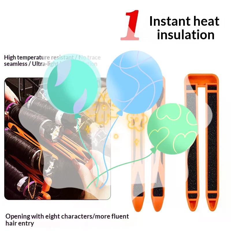 

12Pcs U-shaped Professional Perming Insulation Clip High Temperature Salon Hair Perming Barber Perm Hair Pad Curly Accessory