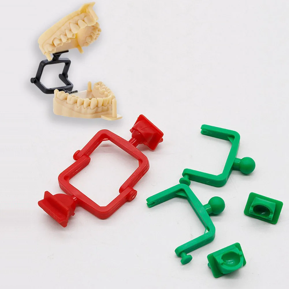 

100Pcs Dental Articulator High & Low Neck Disposable ABS Plastic For Gypsum Casts Denture Bite Frame Standard Holder Multi-color