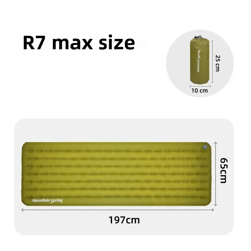 Mountain Spring R7 Max Lightweight Portable Inflatable Camping Mat For Outdoor Camping And Night Sleep Quality Camping Pad