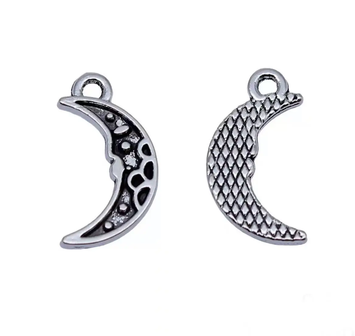 

50pcs 17*9.3mm Zinc alloy metal vintage moon design pendants for jewelry findings HW3245