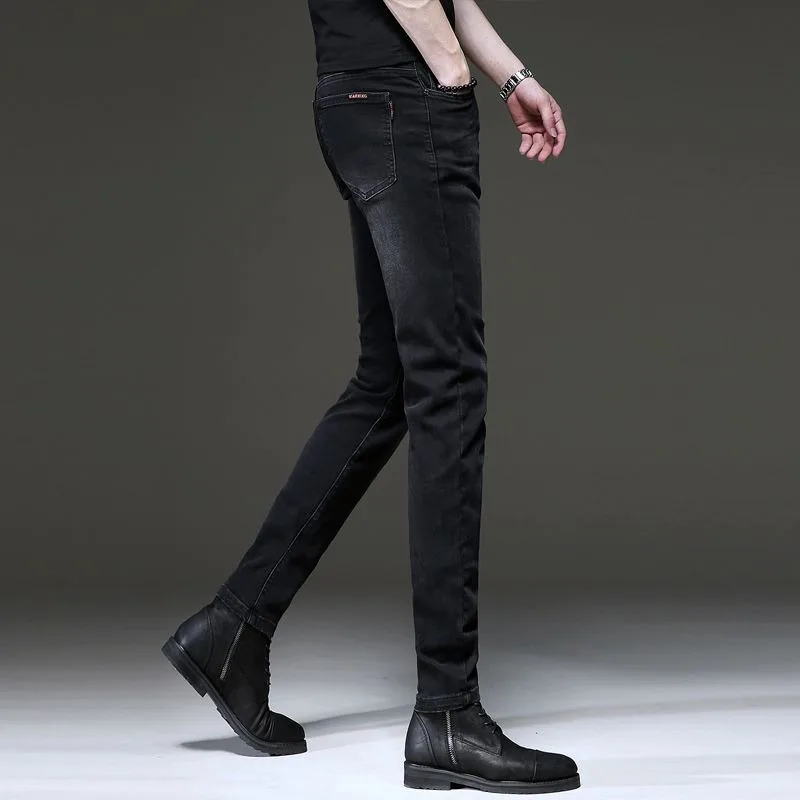 

Spring Autumn High-end New Black Jeans Korean Slim-fit Trend Small Feet Stretch Casual Pants Skinny Jeans [Fashion Must-have]