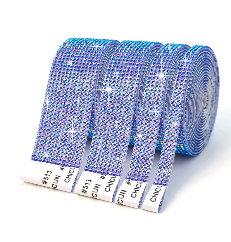 10 Yard Strassbänder Selbstklebende Kristall-Diamant-Rolle DIY Kunsthandwerk Partygeschenke Dekoration Glänzende Strass-Aufkleber – Detail 7