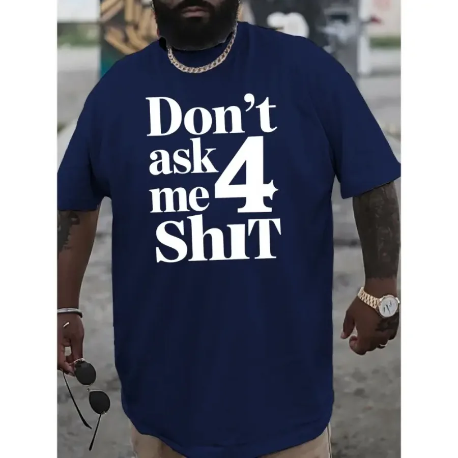 Don'T Request Anything from Me. New Oversized Short-Sleeve T-Shirt Featuring American Fashion Prints, Designed for Plus-Size Me