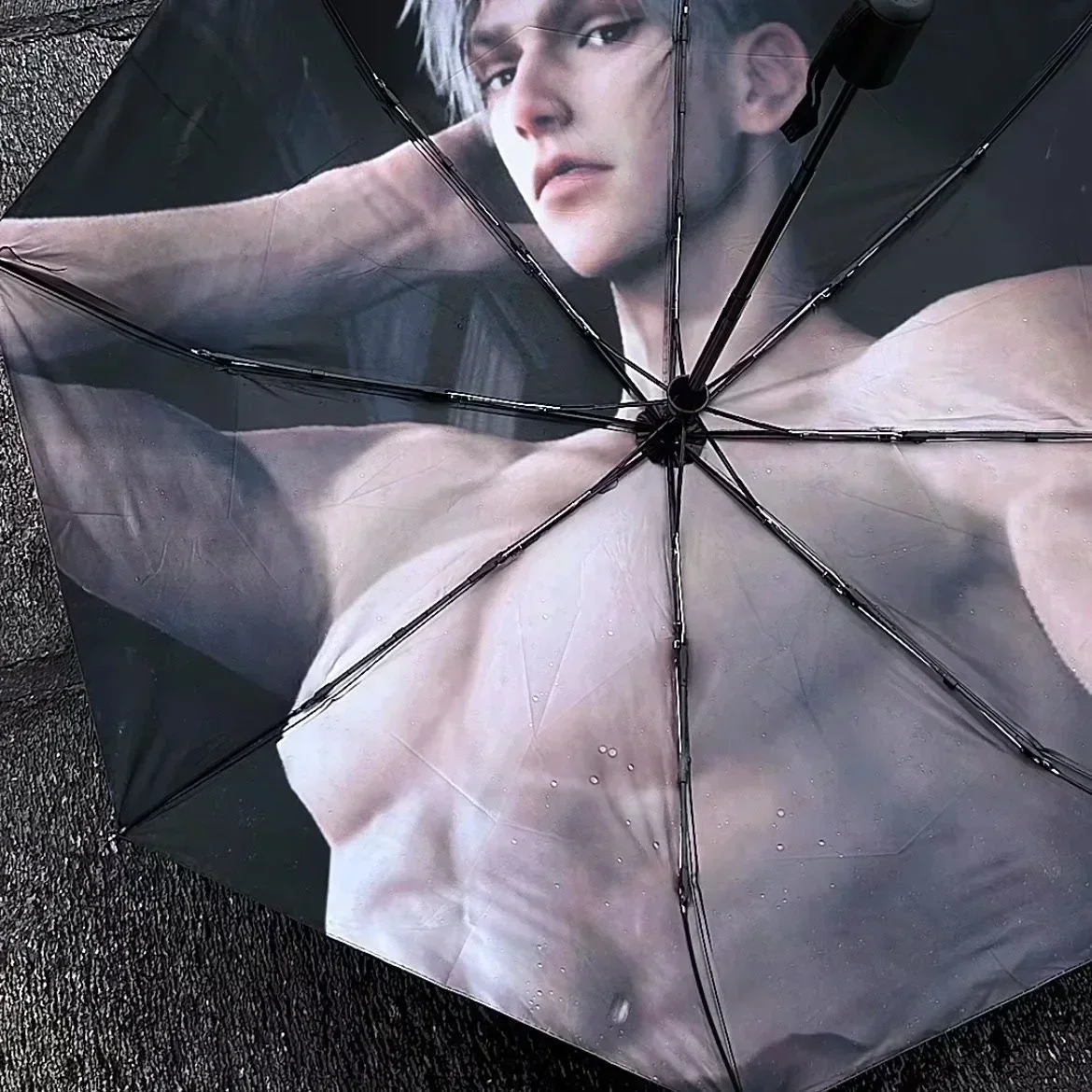 Game Love and Deepspace Sylus Cosplay Vinyl Umbrella Outdoor Sun Parasol Collapsible Rainshade Sunny Rain Dual-Use Xmas Gift