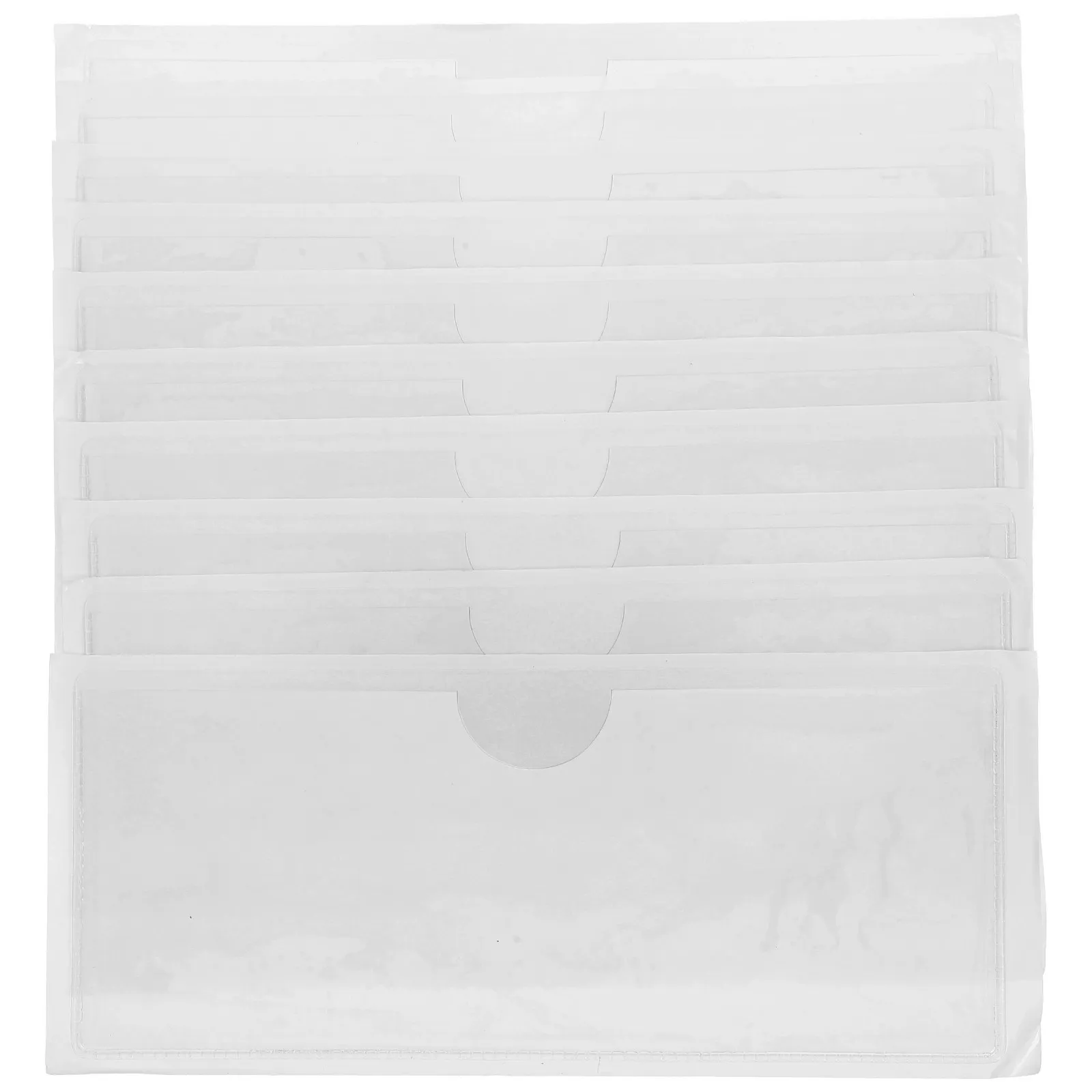 

10Pcs Transparent Label Pockets PVC Waterproof Self-Adhesive Clear Pocket Sleeves for Name Tags Parking Permits Flash Cards