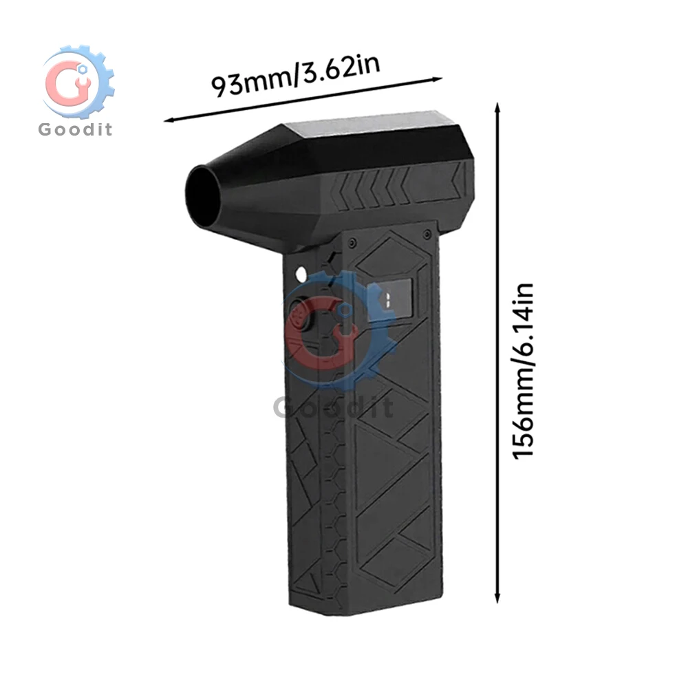 180000 RPM Violent Blower High-Speed Wireless JetBlower Dust Blowing Battery Level Display LED Lighting Handheld Air Blower Fan