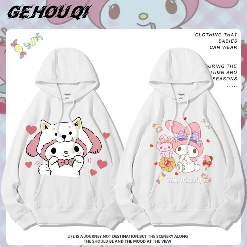 

2024 New Melody Hoodie Female Autumn Sanrio Melody Co-named Girls Coat Cute Loose Clothes