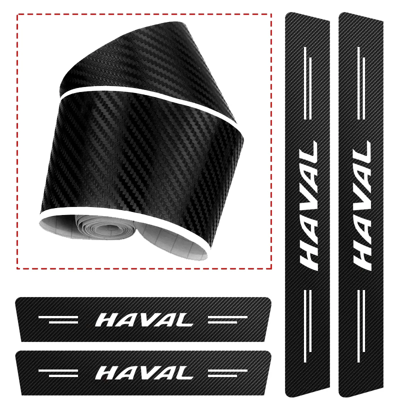 Carbon Fiber Car Door Sill Protector Sticker For Haval H6 H6S Jolion Dargo F7X Anti‑Scratch Threshold Guard Accessories