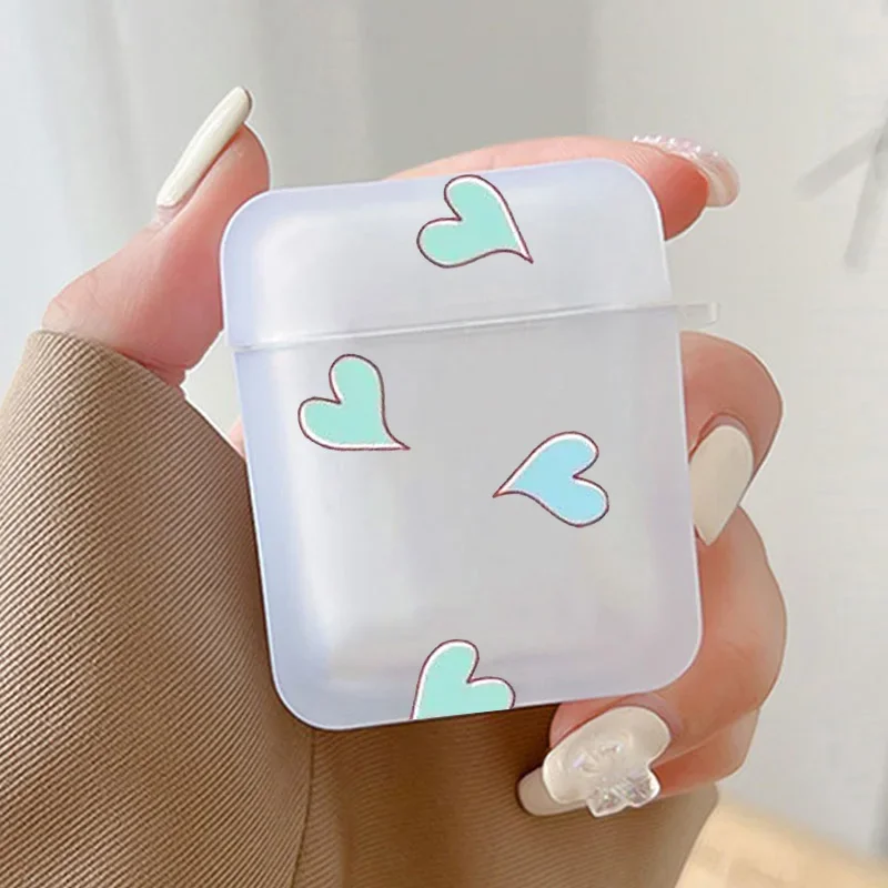 Apple Airpods Pro用のカラフルなハート型保護ケース,Airpod 4,Airpod 1,2,3,4用のシリコン保護ケース
