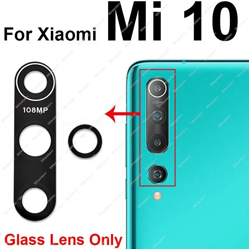 For Xiaomi Mi 10 10 Pro 10 Lite 10 Ultra Rear Back Main Camera Lens Glass Frame Holder Glass Lens Cover Replacement