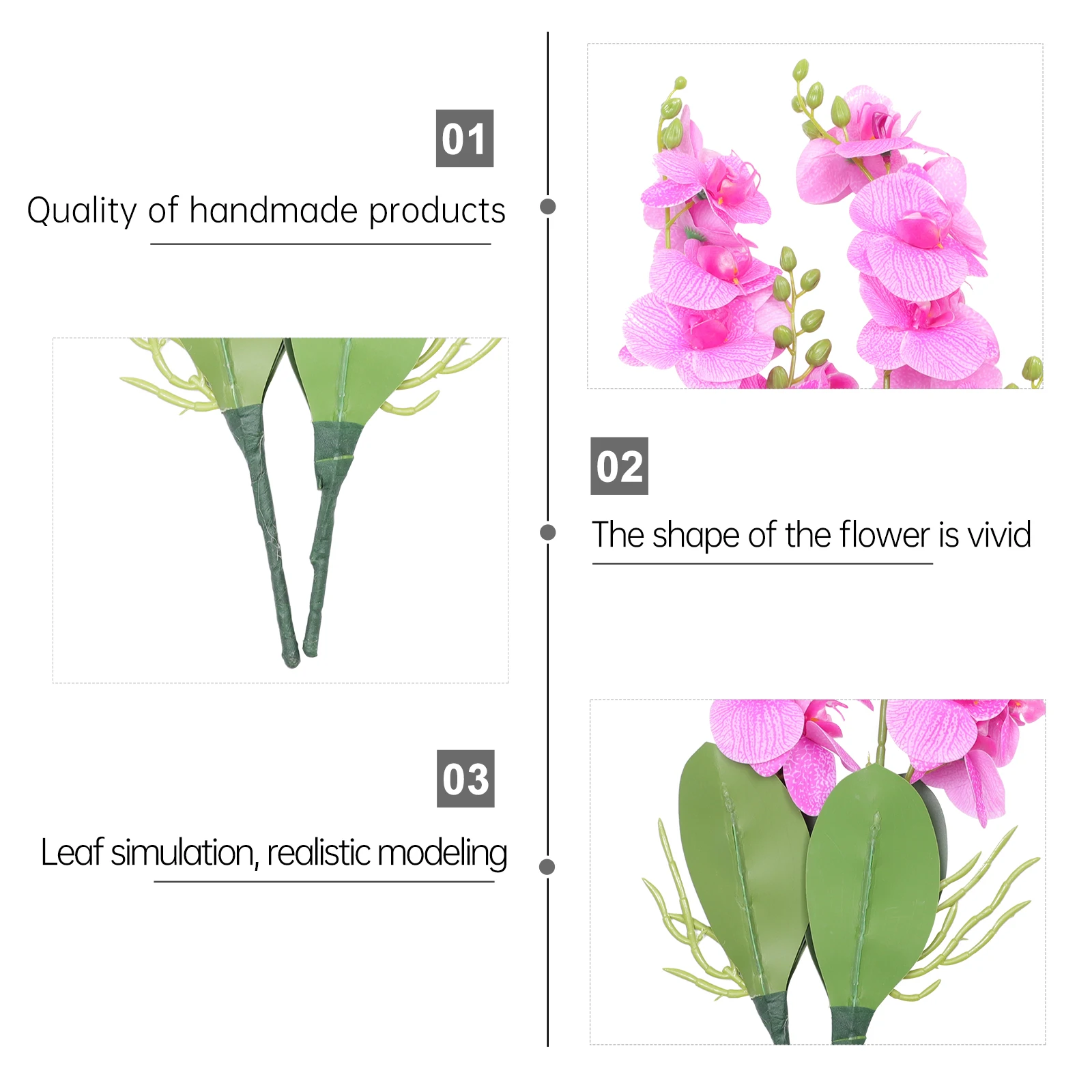 

2Pcs Vivid Phalaenopsis Simulation Plants Perfect for Table Arrangement Outdoor Simulation Orchid Fake Phalaenopsis