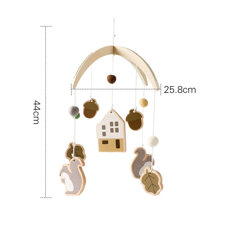 Wooden Hand Woven Baby Crib Mobile For Nursery Decoration Holder Bracket Infant Crib