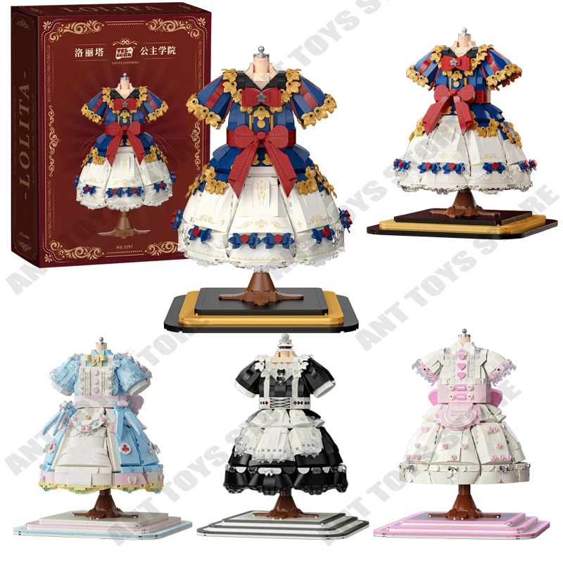 

Креативные строительные блоки, игрушки, модель одежды в стиле Kawaii Lolita, сборка строительных блоков, кубики, украшение дома, подарок для девочки