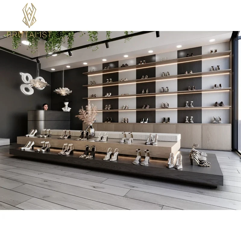 

custom.Shoe Shop Interior Design Rack Decoration Idea Shoe Store Furniture Display Stand