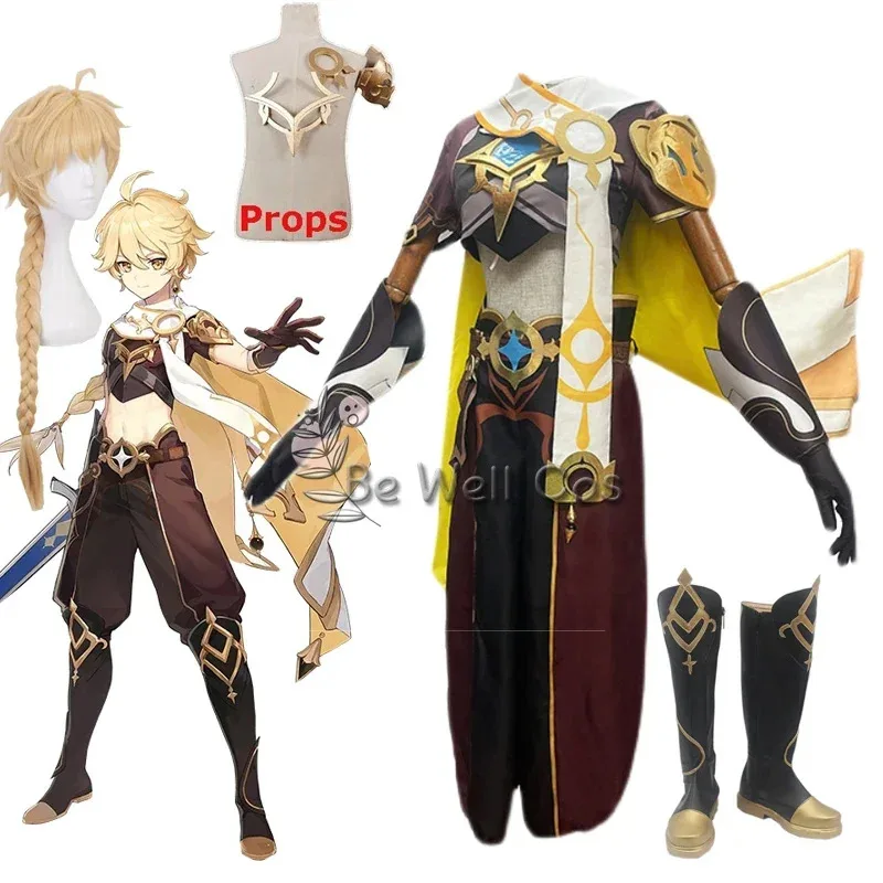 Anime jogo genshin impacto viajante éter cosplay traje peruca uniforme sapatos botas festa de halloween trajes para wom tzc;3.