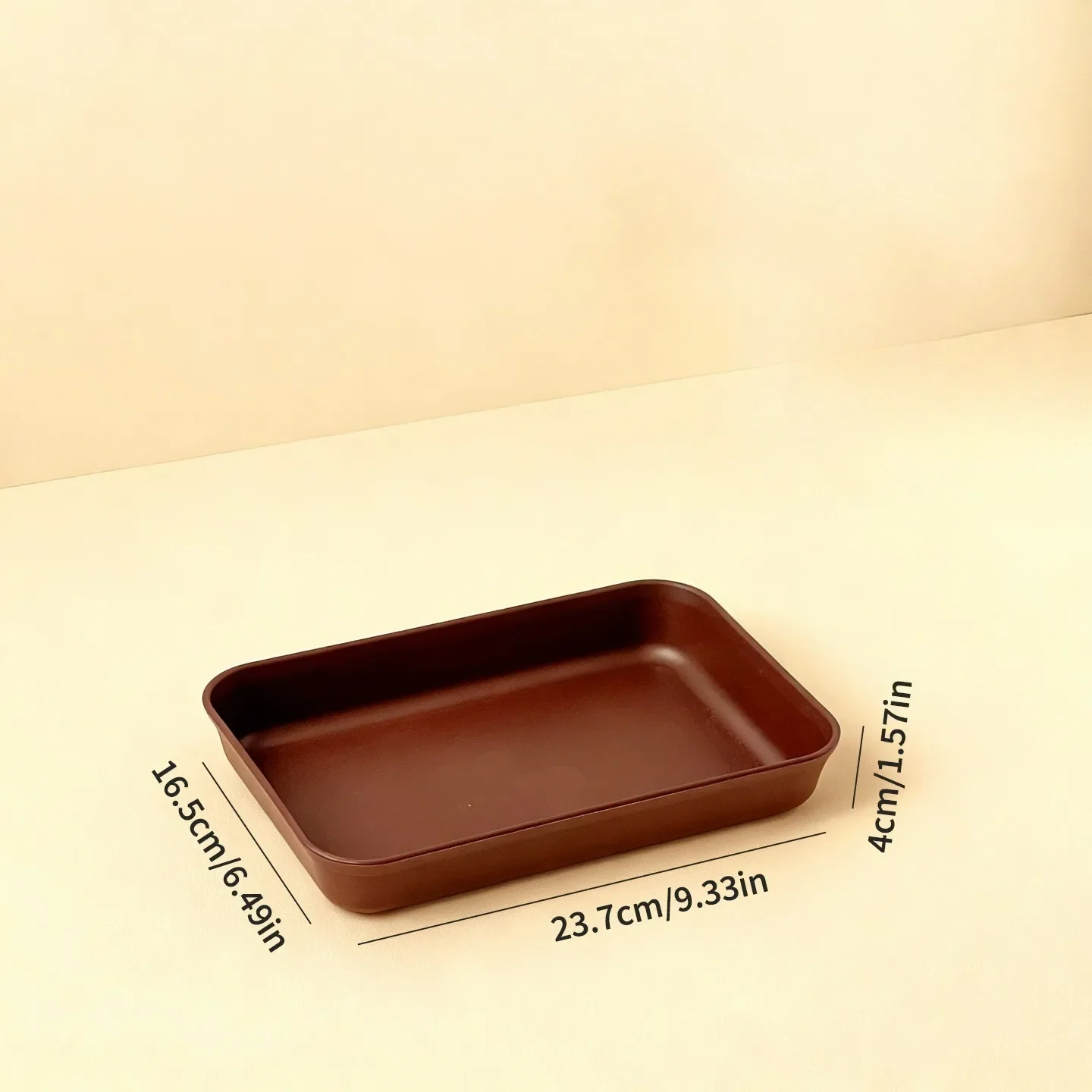Rechthoekige plastic serveerschaal, imitatiehout, antislip, in elkaar te schuiven, geschikt voor fruit en eten, vaatwasserbestendig, serveerschalen, servies