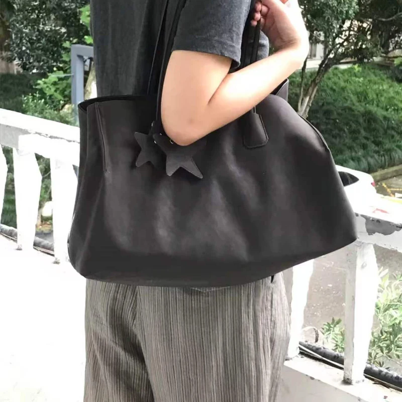 Damen-Tragetasche, mehrschichtige Schultertasche mit großem Fassungsvermögen und Reißverschluss, Damen-Vintage-Handtasche mit mattiertem Finish, ideal für Büro, Pendel und den täglichen Gebrauch, mit Tragegriff. – Detail 29