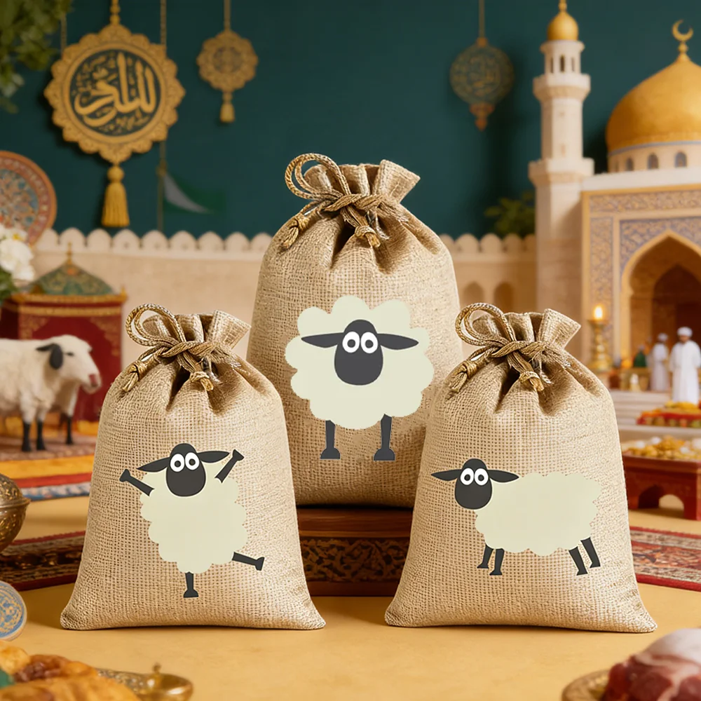 6 قطع أكياس كتان برباط على شكل - مراجعة Food Snacks For Kids وسعره