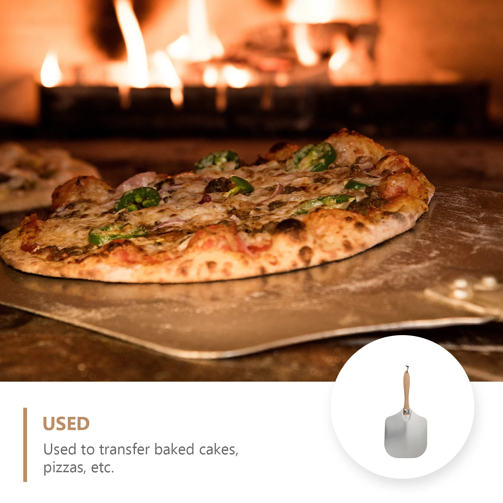 

1Pcs Pizza Spatula Detachable Foldable Wooden Handle Large Force-Bearing Pizza Transfer Peel Baking Paddle Steak Pancake Cake