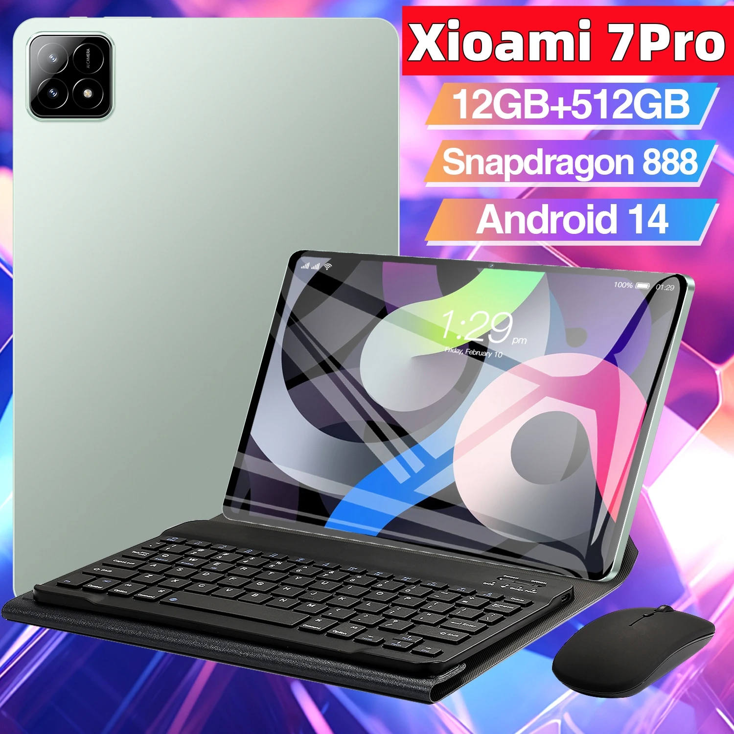 

2025 Tablet 7Pro Xioami Global Edition HD 4K Android 14 Snapdragon 888 10.1inch 16GB+1TB 10000mAh Mi Tablet PC 5G Dual SIM WIFI