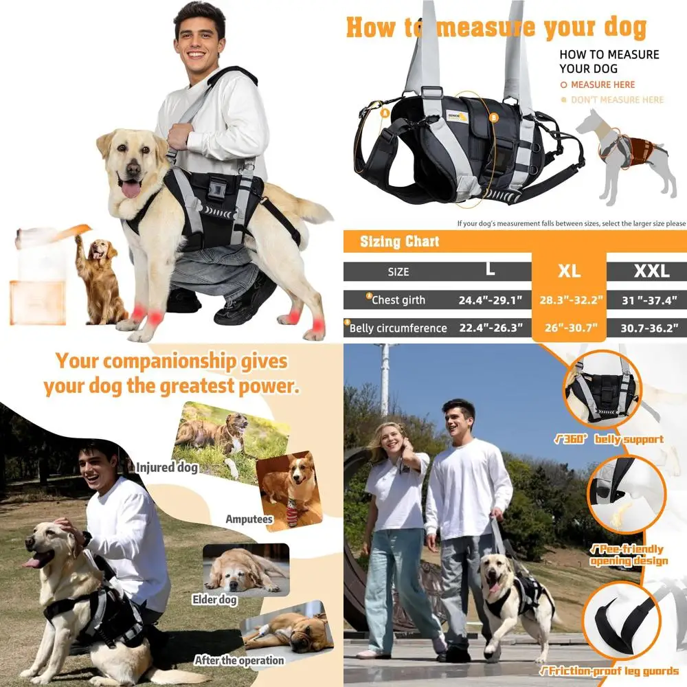 

Extra-Large Dog Lift Harness with Full Body Support for Stairs, Back Legs, and Joint Ailments