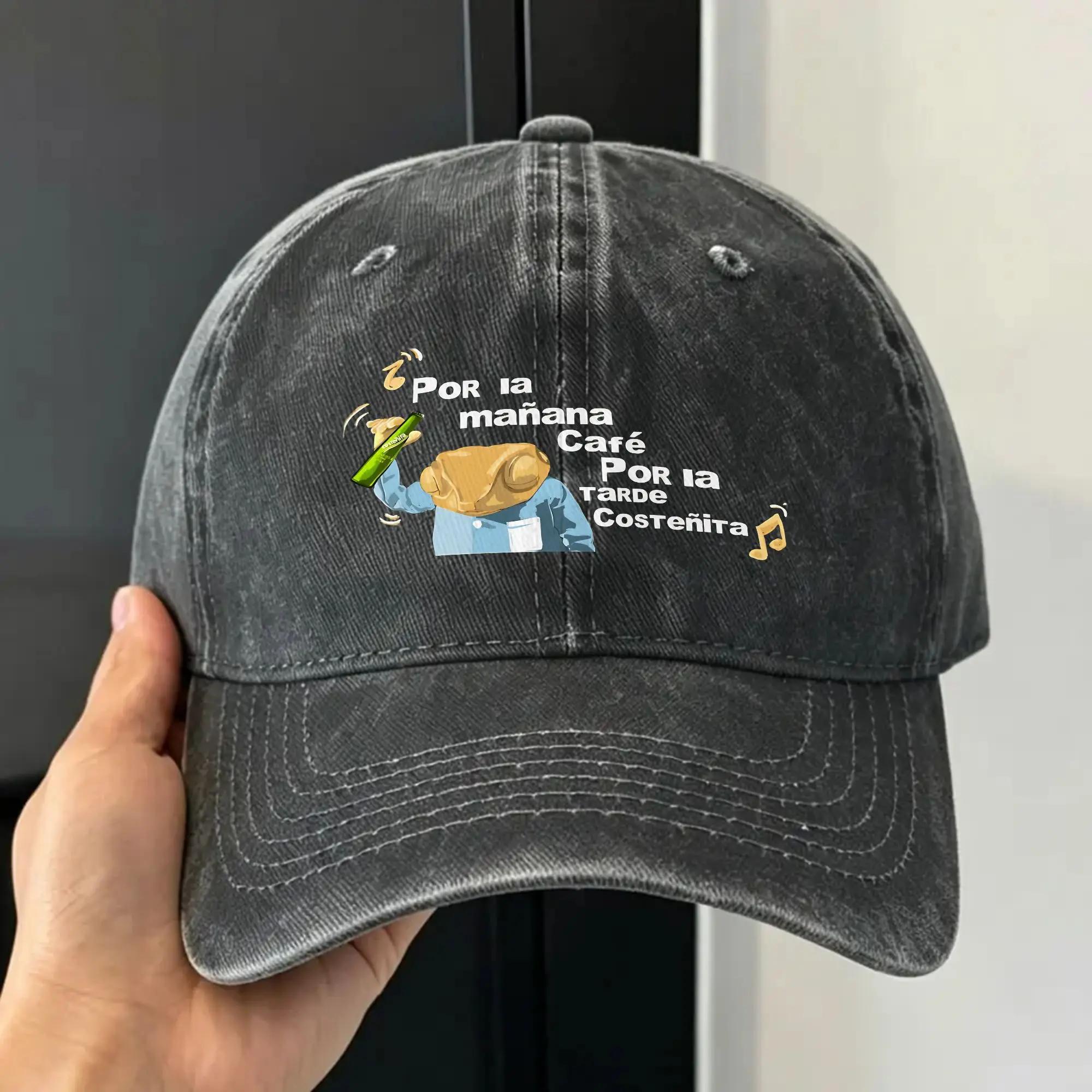 Washed Baseball Cap Coffee In The Morning, In The Afternoon  Bads Bunnys Summer Trucker Hat For Female Male Sun Baseball Caps