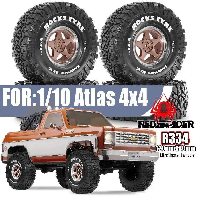 

1.9 Beadlock Wheel Aluminum and 1.9 RC Crawler Tires for Trxs TRX4 Axial SCX10 SCX10 II III Redcat Gen 8