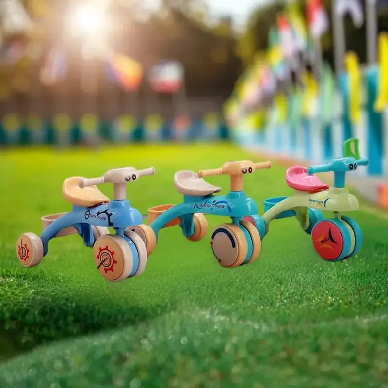 لعبة دراجة ثلاثية العجلات مصغرة من قطعة واحدة - ملحقات بيت الدمية ونموذج الديكور