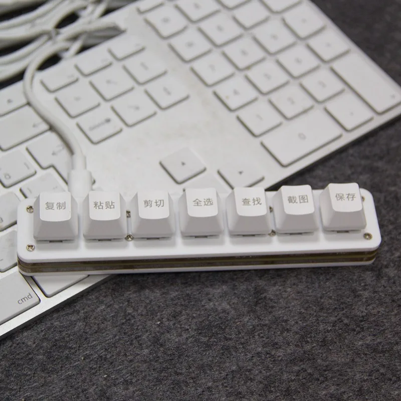 7 teclas mini teclado personalizado rgb hot swap ergonomia teclado única fileira personalizado teclado mecânico acessórios de escritórios