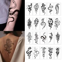 10pcs Realistic Snake Waterproof Temporary Tattoo Sticker Tribal Cobra Mamba Serpent For Women Men Sleeve Body Art Fake Tattoo