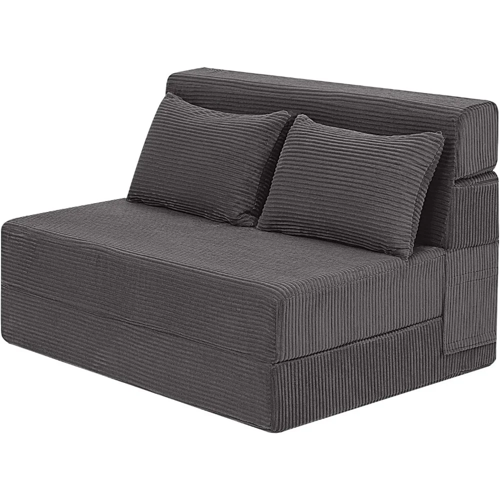 

MeMoreCool Boneless Folding Sofa Bed, Corduroy Convertible Sleeper Chair, Foldable Foam Mattress Chair, Comfy Fold‑Out Futon Cou