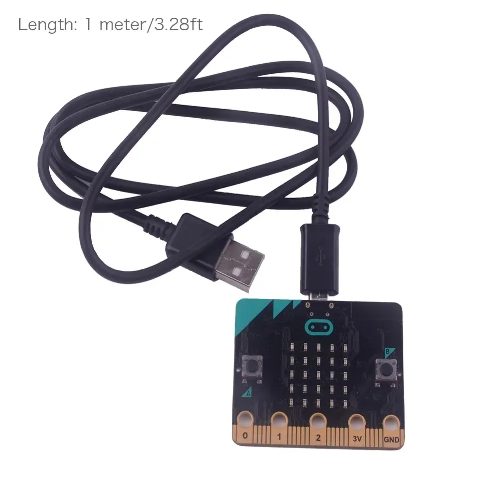 TPE Micro USB Cable 3.8mm Slim 1M Durable Fast Charging Data Sync for Microbit Board Android Phones