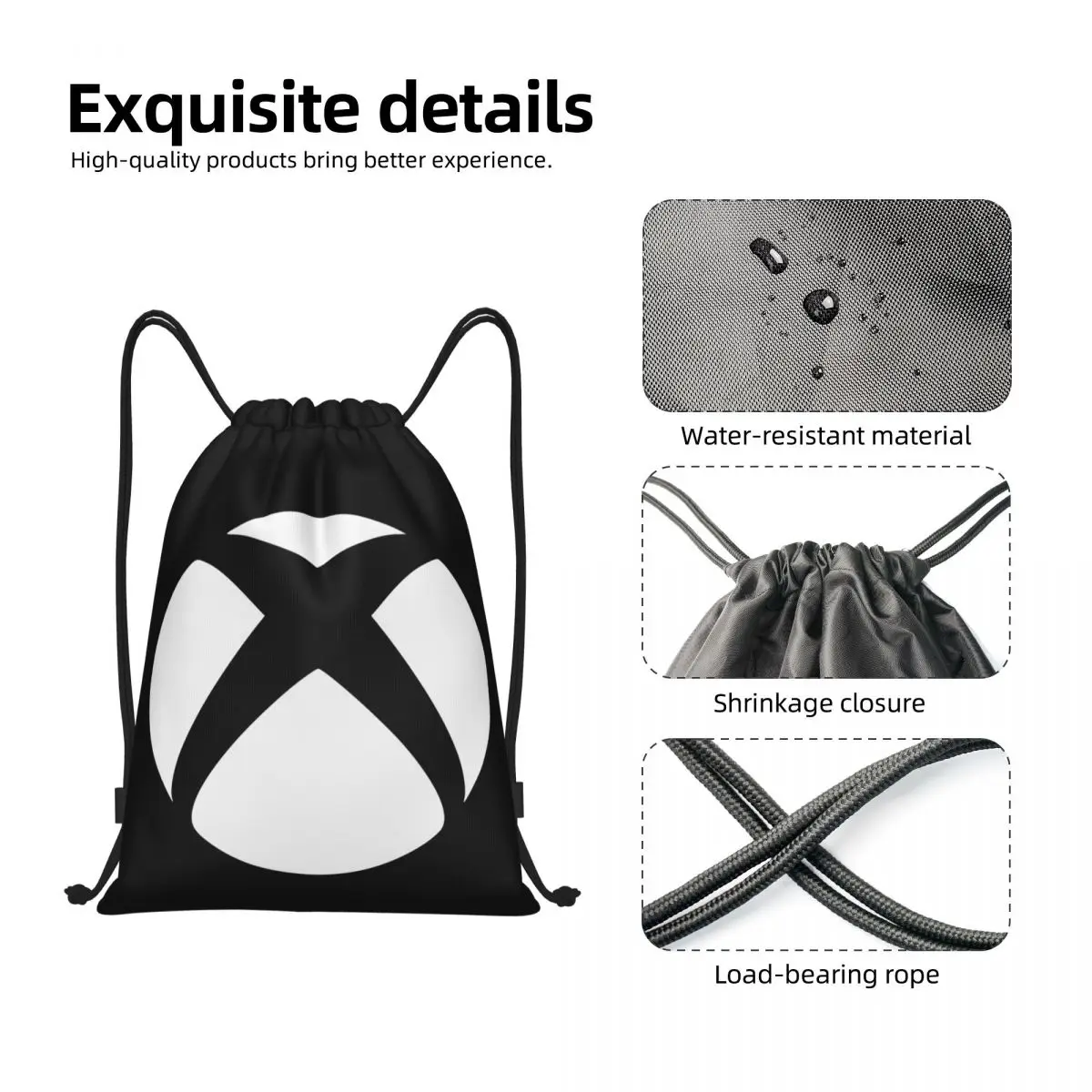 Custom Classic Xboxs Logo Drawstring Bags for Shopping Yoga Backpacks Men Women Game Gamer Gifts Sports Gym Sackpack