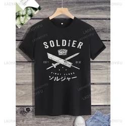 Classic Casual  Shinra Company Men Printed T-shirt Final Fantasy Sephiroth Soldier O-neck Game Short Sleeve Hot Sale