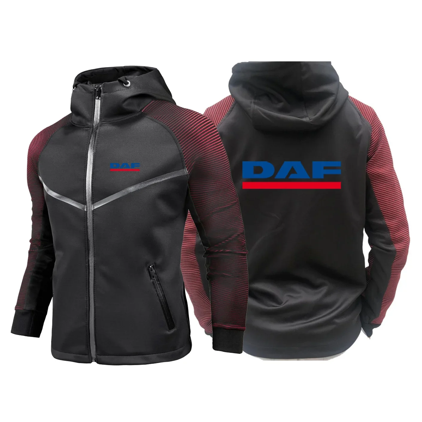 

2024 New DAF TRUCKS COMPANY TRUCKER LOGO Men Fashion Hoodies Sweatshirts Cotton Hip Hop Racing Suits Coats Zipper Man Hooded Top