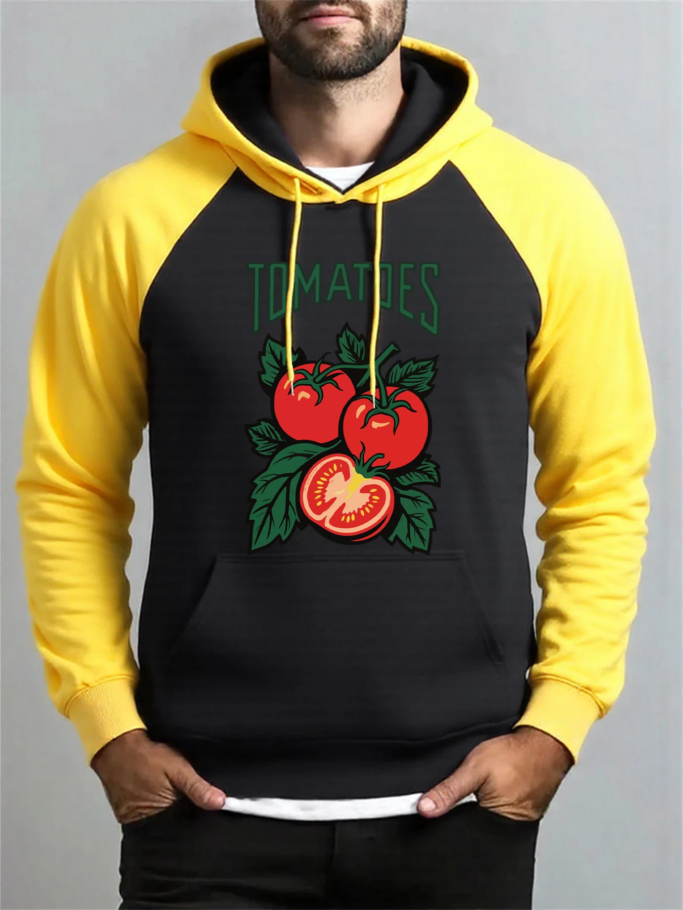 

Tomatoes Fresh Vegetables Printing Men Raglan Hoodies Fleece Hoodie All-Match Pocket Pullovers Autumn Multicolor Man Y2K Hoody
