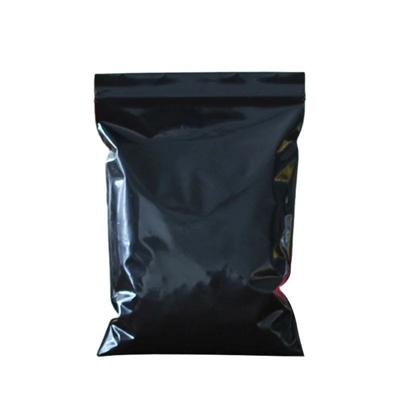 Black Ziplock Plastic Bag Heavy Duty Zipper Lock Reclosable Plastic Bags Suitable for Coffee Beans