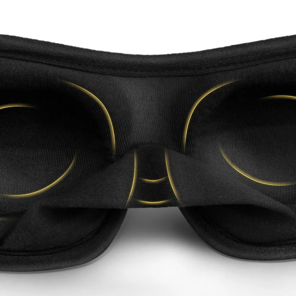 Lightweight Black 3D Eye Mask Memory Foam 21 x 8.5cm Light Blocking Eye Mask Travel Sleep Mask Meditation Use