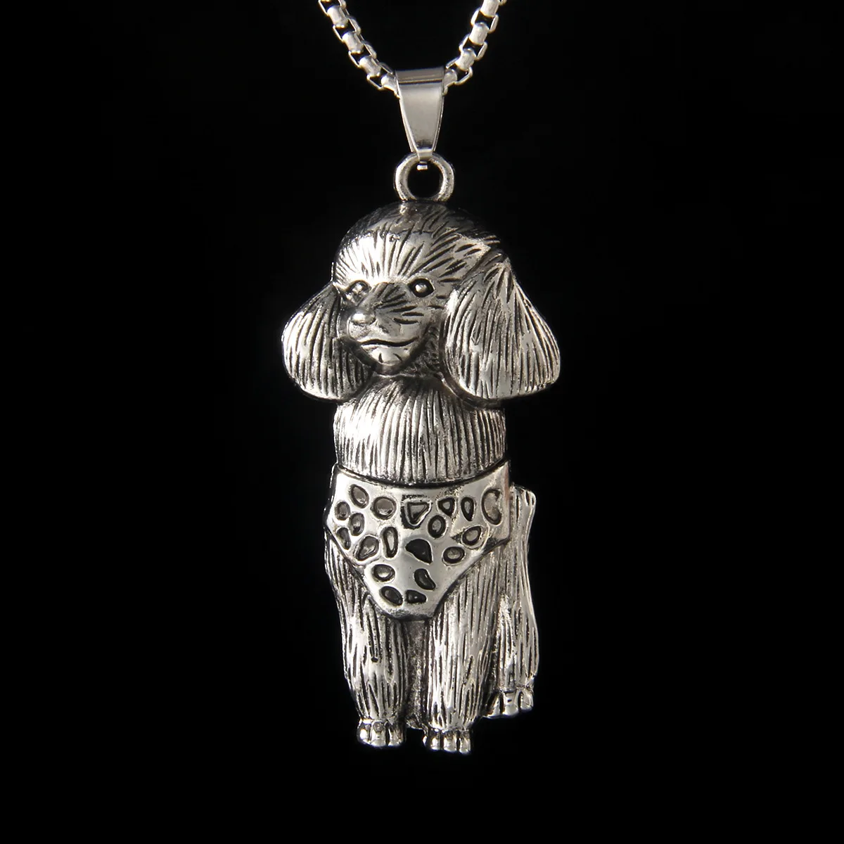 Collar con colgante para hombre, estilo europeo y americano, Hip-hop, Retro, caniche, moderno y personalizado, joyería