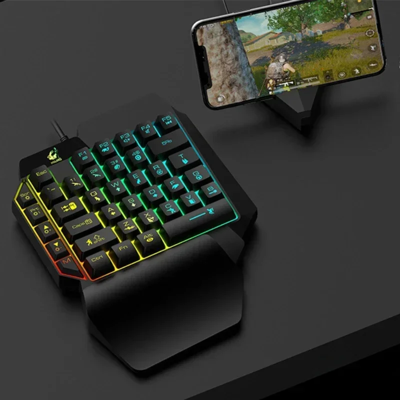 Ziyoulang K15 One Handed Keyboard Mechanical Feel Ergonomics Backlight 39key PUBG Chicken E-sports Gaming Keyboard PC Gamer Gift