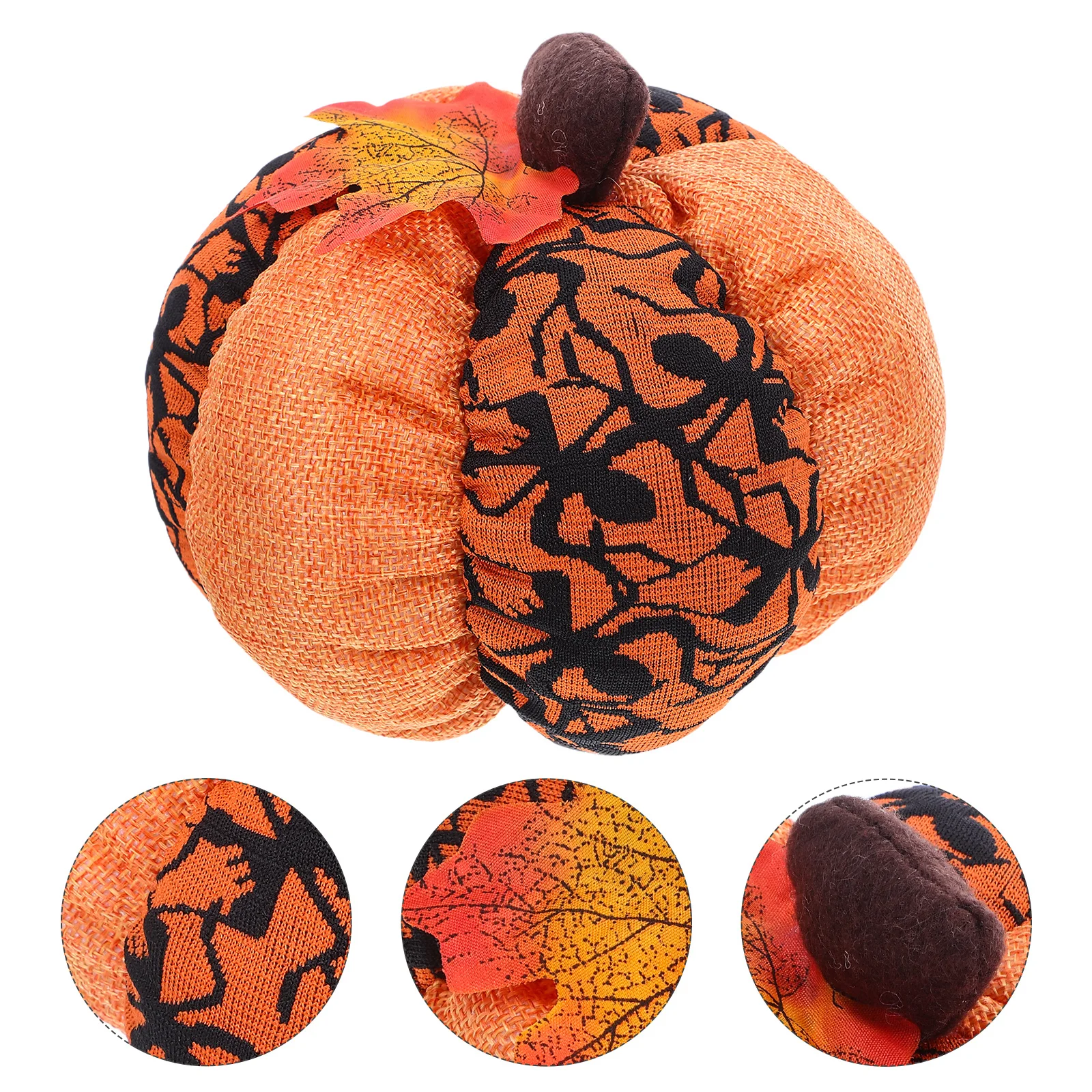 

Halloween Smiling Fabric Pumpkin Soft PP Cotton Filled Table Centerpiece Decor for Harvest Party Indoor Fall Fabric Pumpkins