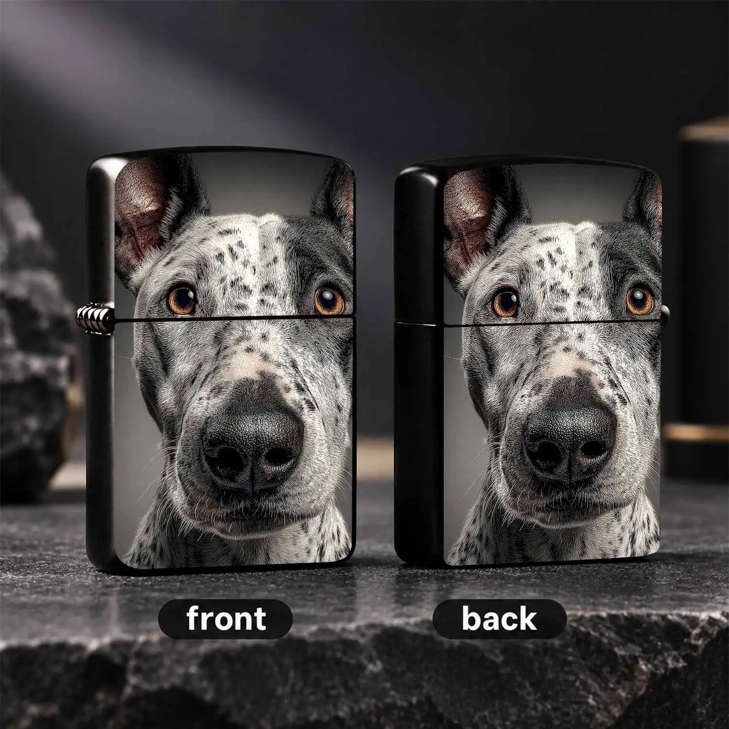 Creative Spotted Dog Decorative Lighter Exquisite High Definition Animal Portrait Surface Practical Portable Daily Carry Item Nice Gift for Pet Lovers Multi Scene Adapted Delicate Trendy Accessor A Humorous And Interesting Lighter