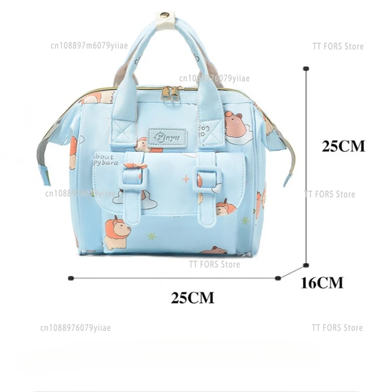 Cartoon Capybara Mommy Diaper Bag Lightweight Portable Ladies Backpack Bottle Insulation Storage Bag Baby Newborn Care Bag