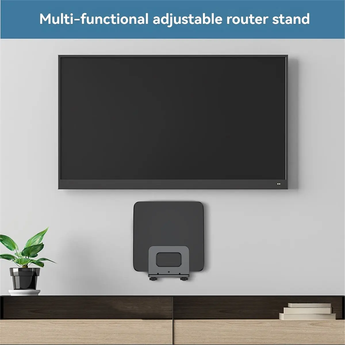 Adjustable Wall Mount Bracket Holder for WiFi Modem Optical Modem Laptop PC Set-Top Box,Universal Shelf with Screws
