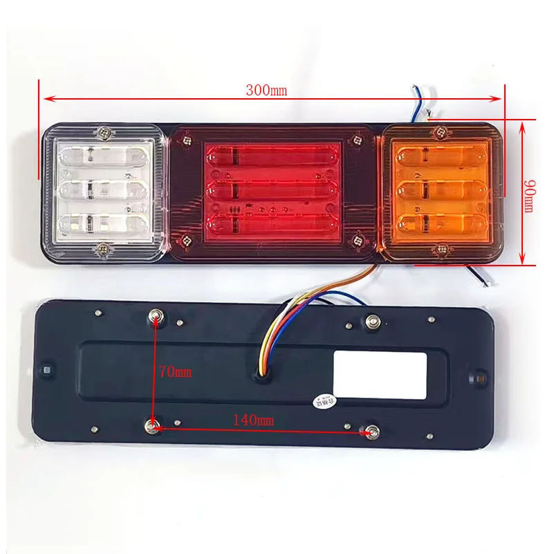 2 pcs 12/24V Truck led Rear Taillight Trailer Stop Brake Reversing Fog Lamp Flow Steering Lorry Caravans Campers ATV.