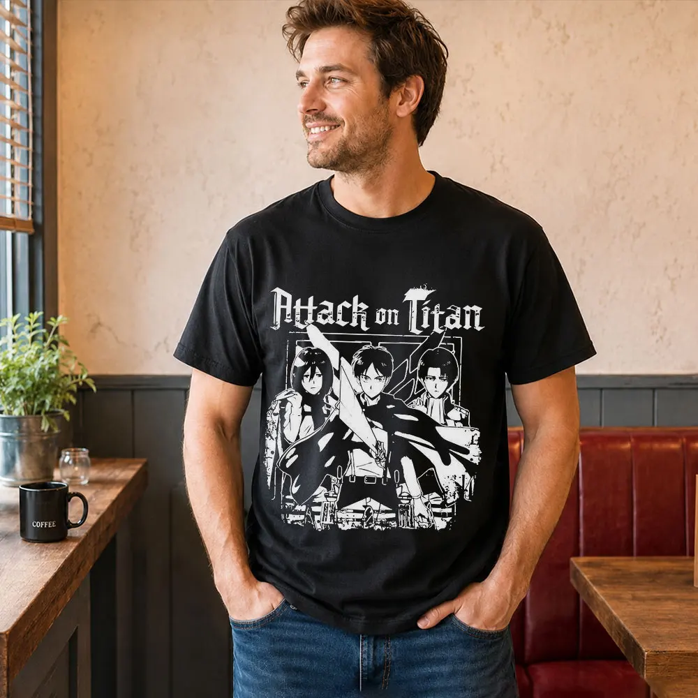 Attack on Titan T Shirt, Anime Graphic Tee, 0809 Japanese Manga Inspired Casual Streetwear, Unisex Short Sleeve Shirt for Fans