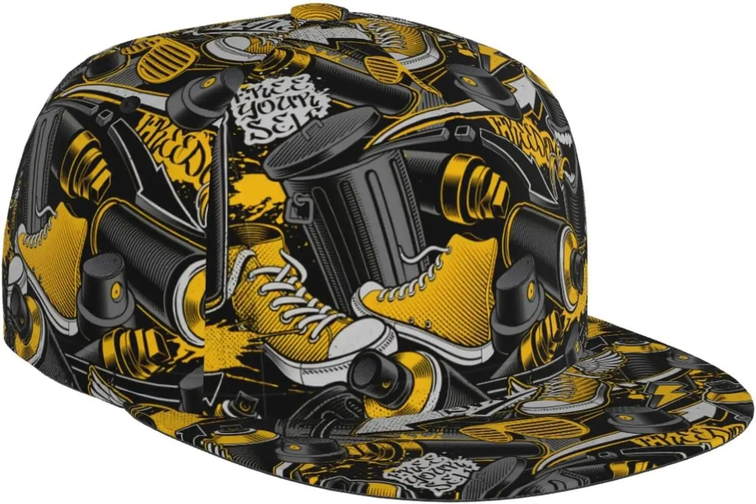 Kolorowa Doodle czapka typu Snapback dla mężczyzn, z płaskim daszkiem Hip Hop czapki z daszkiem regulowana czapka z daszkiem Graffiti