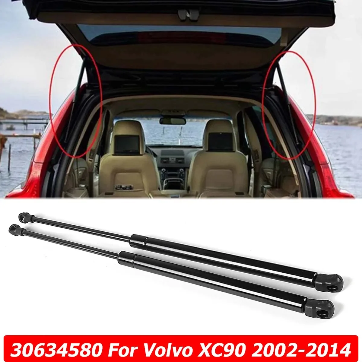 

2PCS For Volvo XC90 2002-2014 Rear Tailgate Gas Strut Shock Spring Trunk Boot Support Lift Bar Prop 30634580 Car Accessories